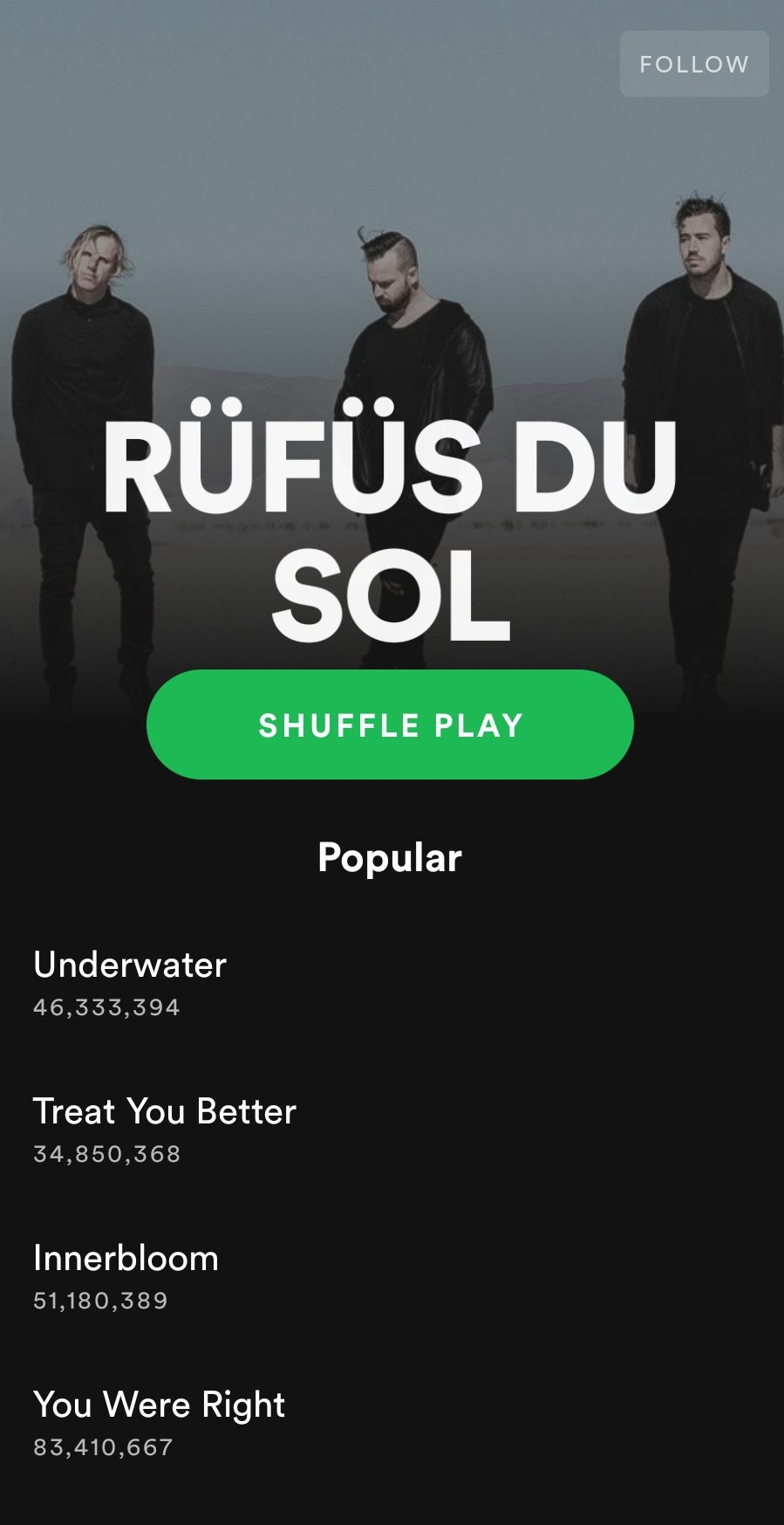Posłuchaj australijskiego zespołu - Rufus Du Sol na Spotify